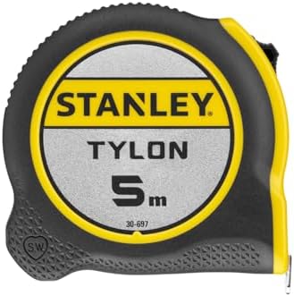 Stanley 0-30-697 mesure Tylon Bois - Boitier Ergonomique et Bi Matière - Ruban en Acier Laqué Multicolore - Crochet 2 Ri