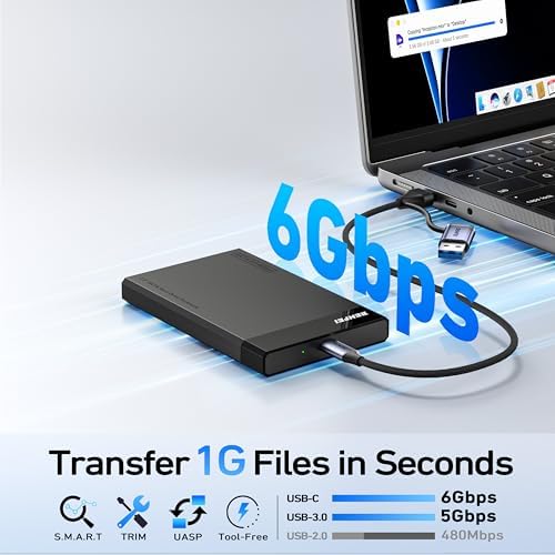BENFEI Boitier Disque Dur |5 USB C/USB A, Haut Débit jusqu'à 6 Gbps, Compatible UASP et HDD/SSD, Pour Professionnels et 