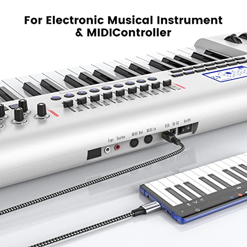 Câble USB B vers USB C MOSWAG 480 Mbps, Imprimante et Clavier MIDI, Tressé Nylon Aluminium, pour Imprimante, Clavier MID